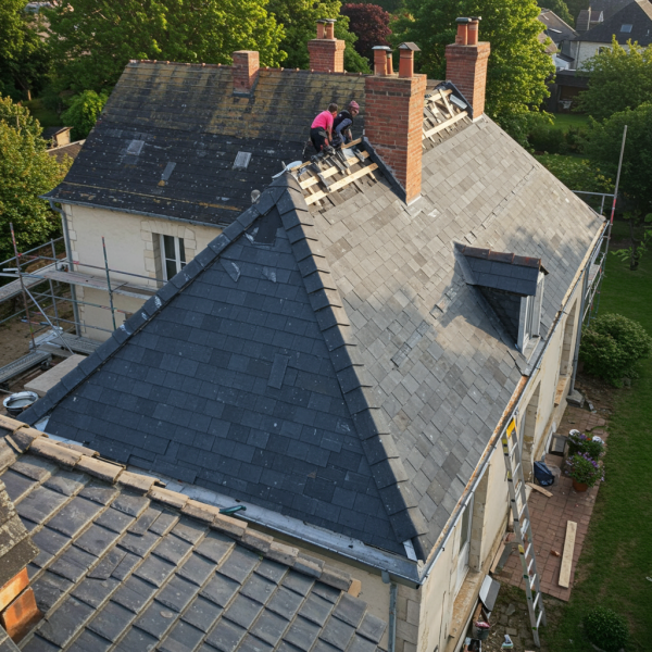 Remplacement de couverture en ardoise à Vienne